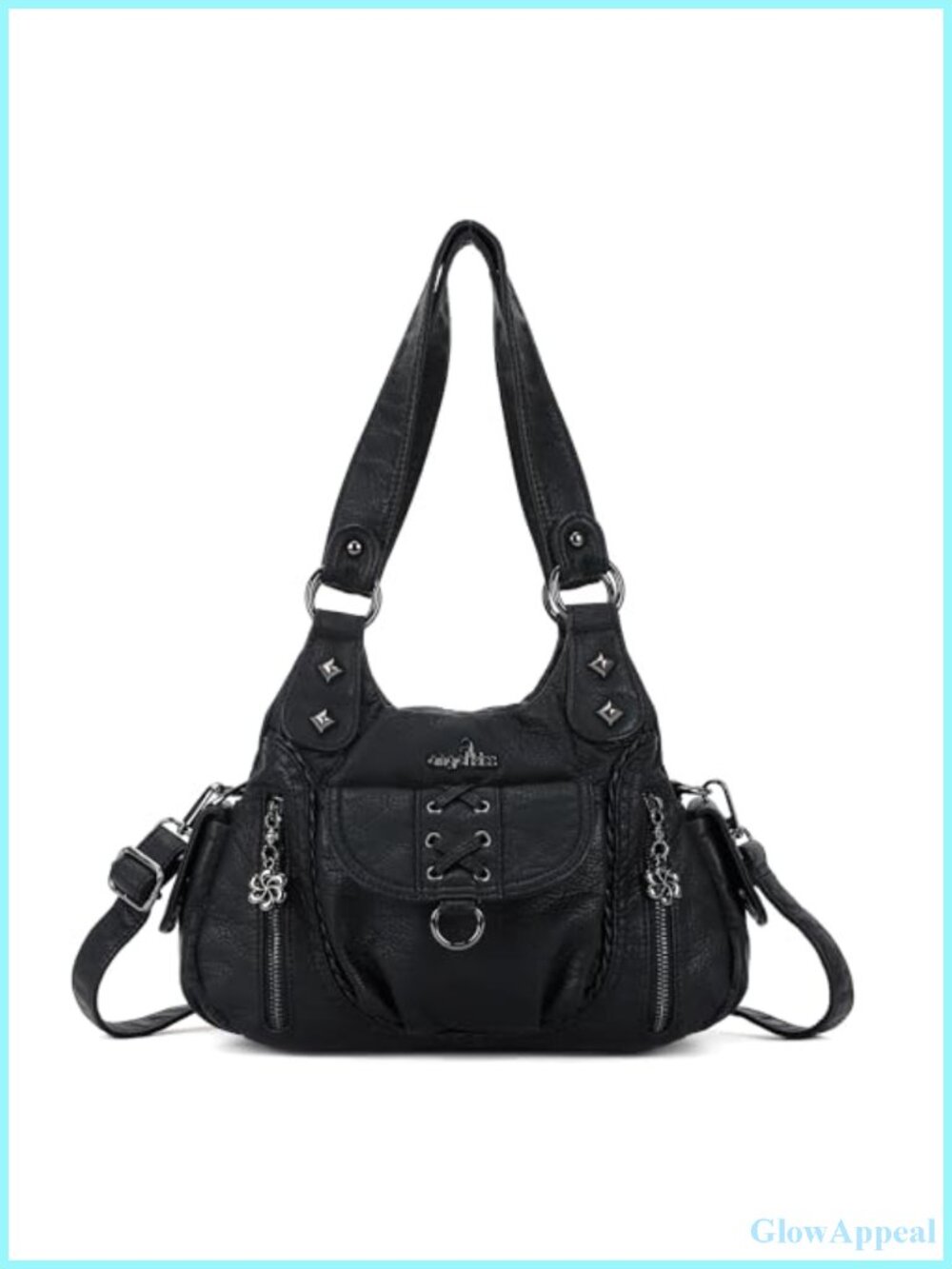Y2K Hobo Shoulder Bag Vegan Leather Multi-Pocket Crossbody Purse